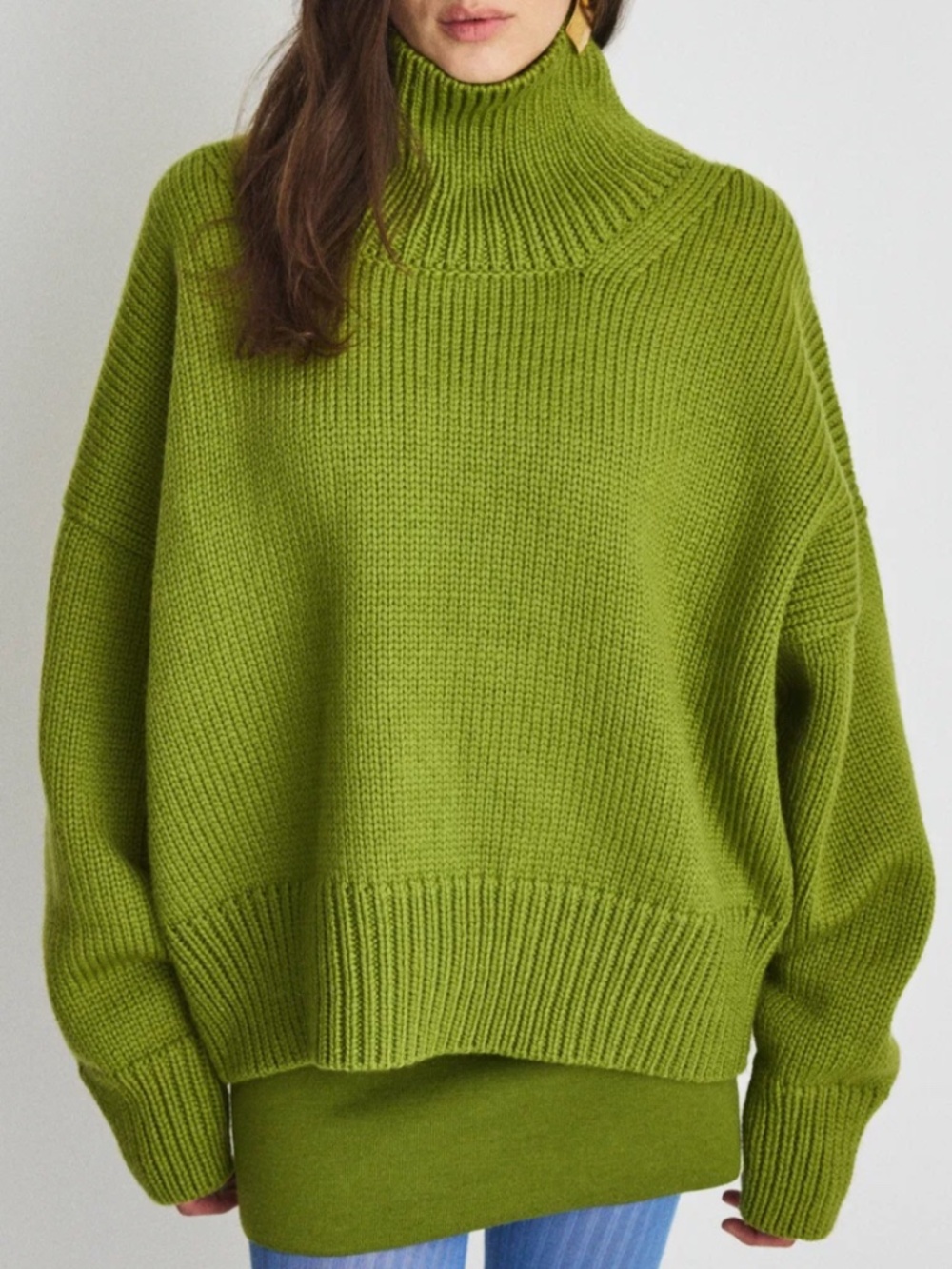 Misha & Puff Turtleneck Sweater in Matcha